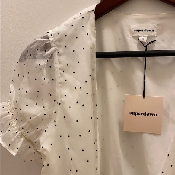 Revolve jacelyn wrap dress in white and black - Picture 2 of 6